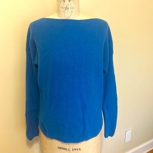 Vince 100% cashmere boatneck blue sweater l